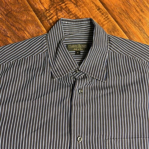 Harry Rosen Made in Italy  Men's Striped Button Down Dress Shirt - Picture 9 of 9